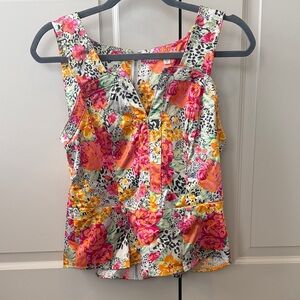 Guess Multicolor Floral Sleeveless Blouse